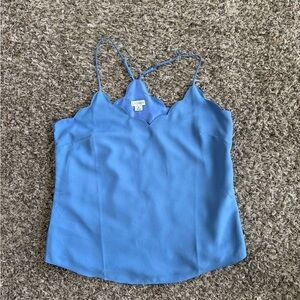 J. Crew Light Blue Scalloped Neck Cami